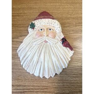 Midwest‎ WINTER WIND FOLK ART SANTA Cardinal XMAS FIGURINE Ornament WALL PLAQUE